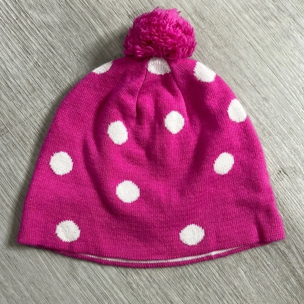 J.crew • crewcuts polka dot pom pom beanie lambs wool cashmere blend